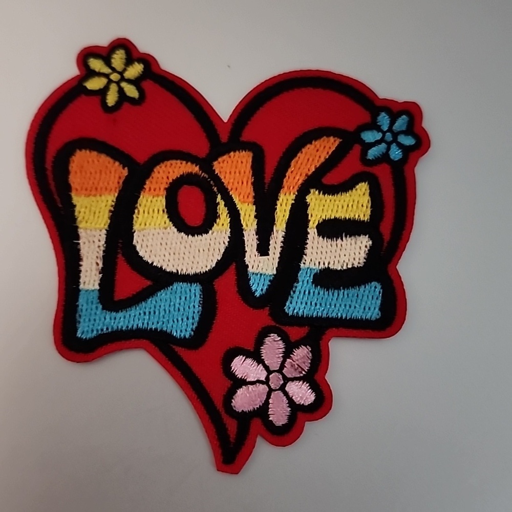 Love Hippie Iron On Embroidered
